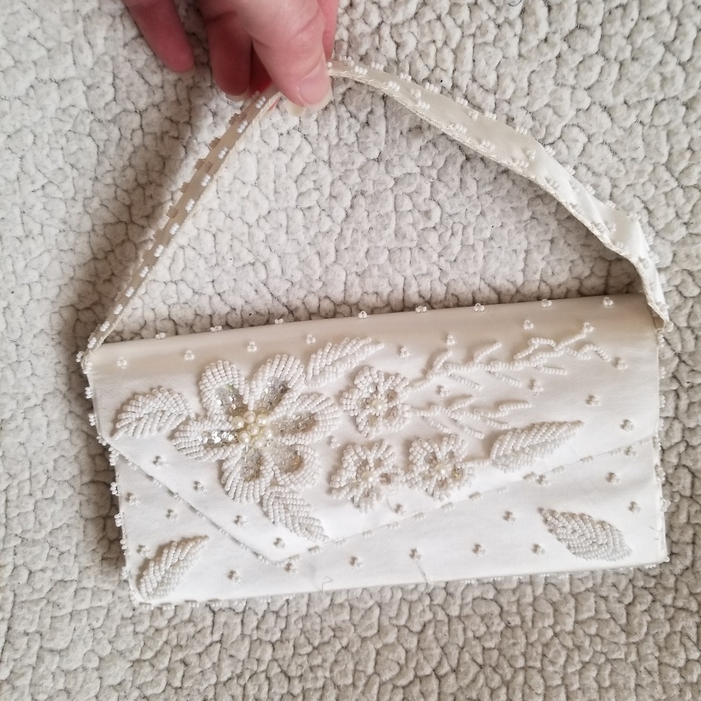 Beautiful Girls' Ivory Beaded Clutch Purse